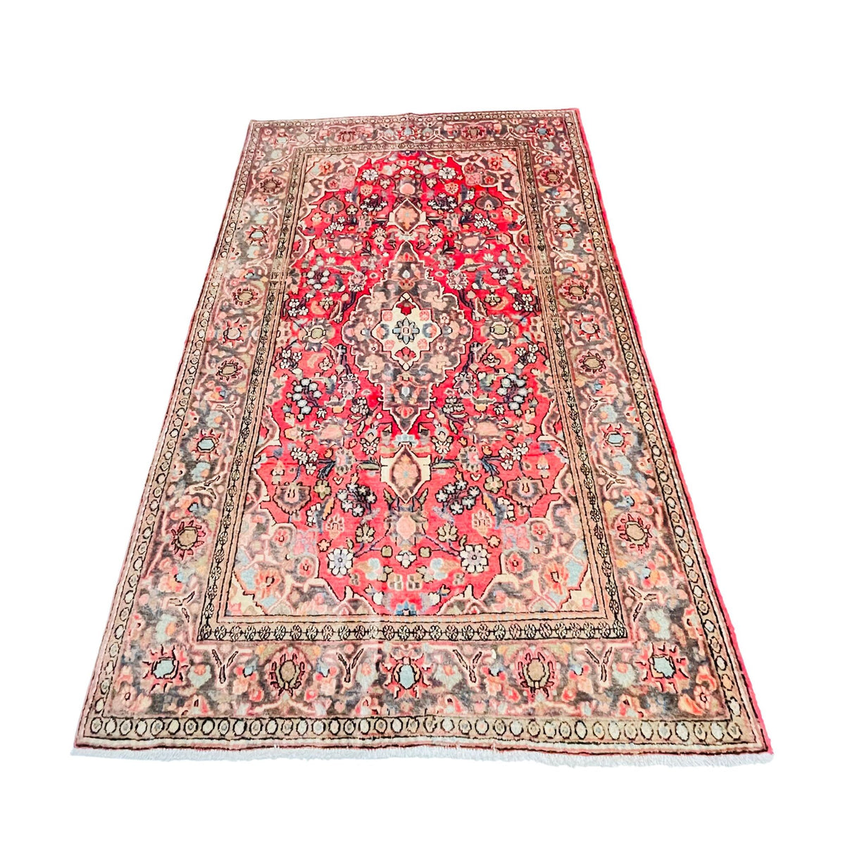 Orientteppich Rosé Beige Medaillon, handgeknüpftes Unikat – Ansicht 3