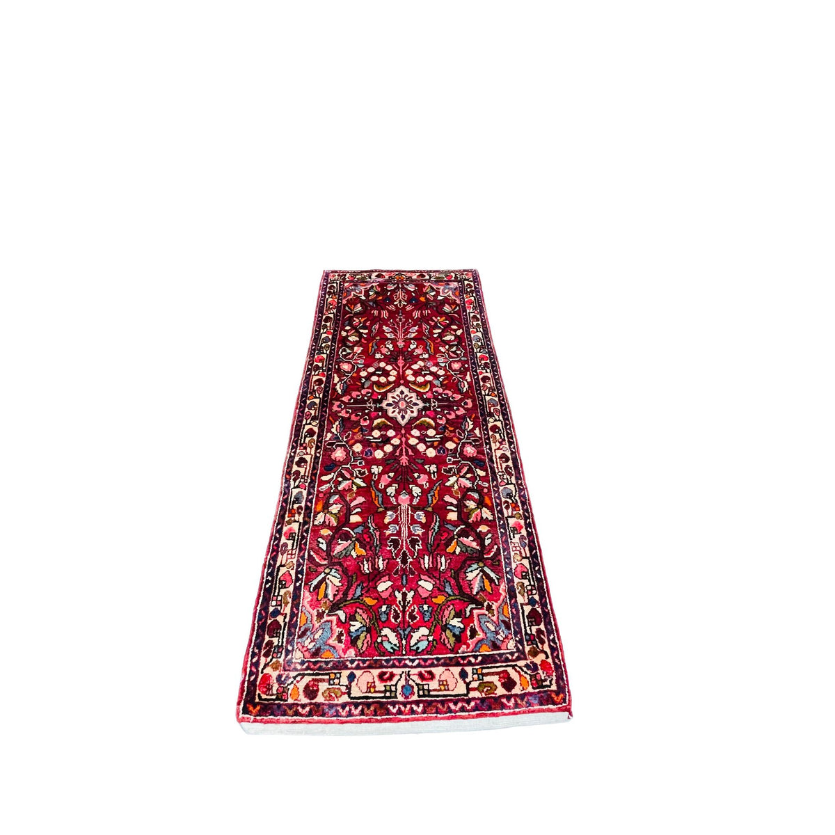 Orientteppich Läufer Rot Floral, handgeknüpftes Unikat – Ansicht 3