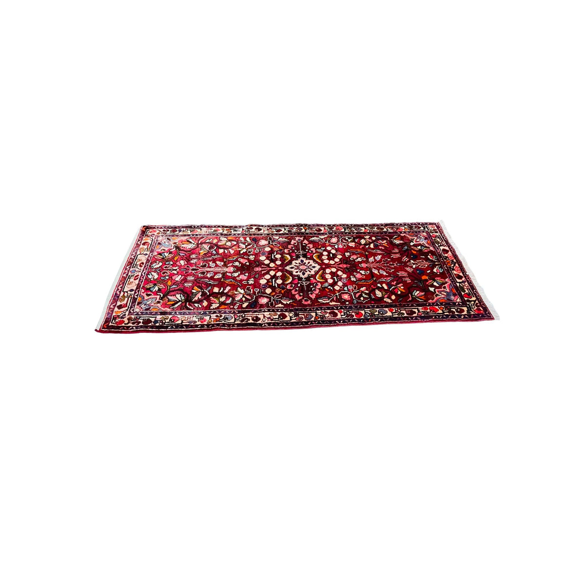 Orientteppich Läufer Rot Floral, handgeknüpftes Unikat – Ansicht 4