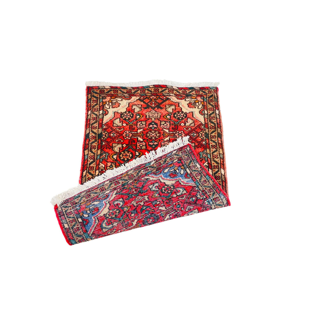 Orientteppich Klein Rot Creme Medaillon, handgeknüpftes Unikat – Ansicht 5