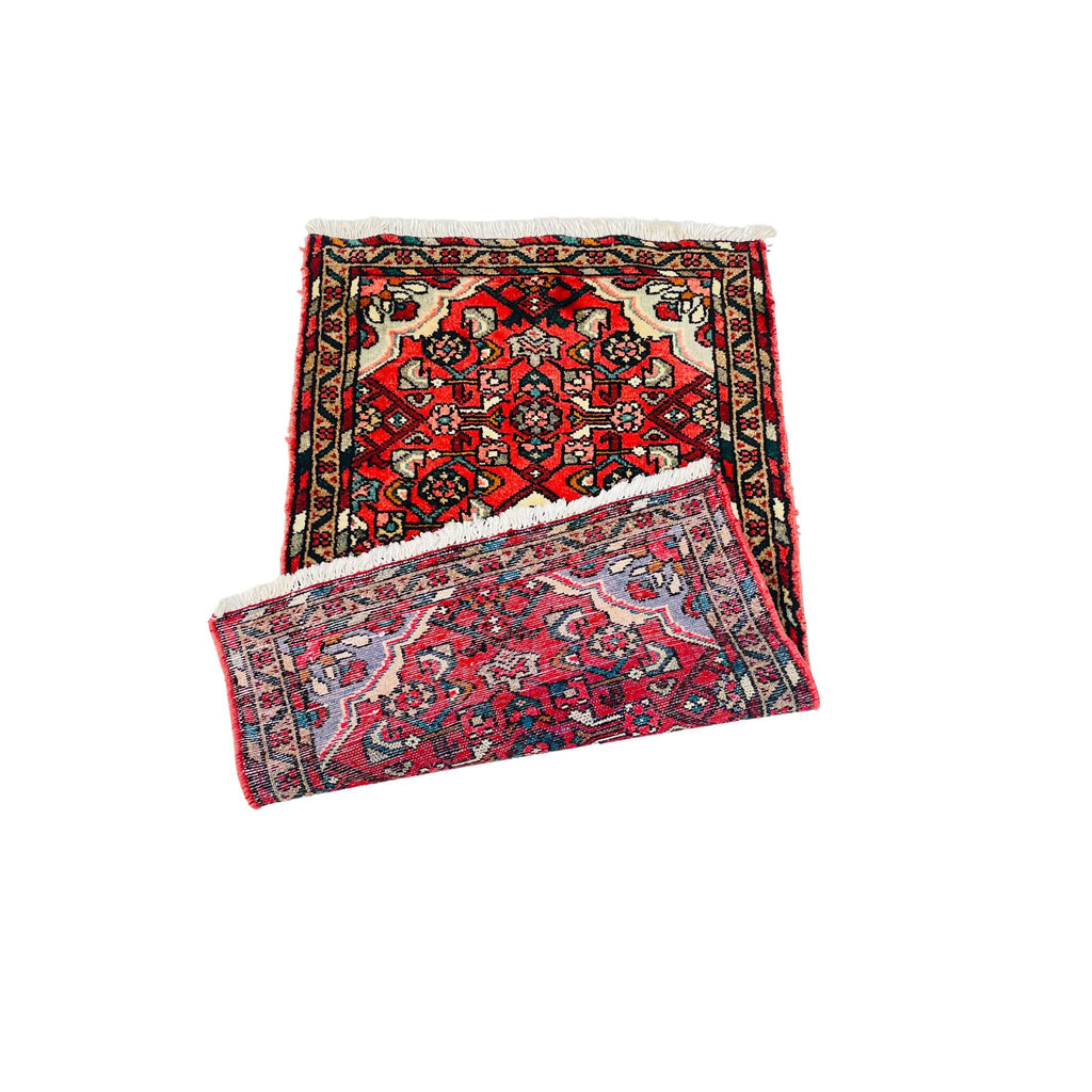 Orientteppich Klein Rot Creme Medaillon, handgeknüpftes Unikat – Ansicht 5