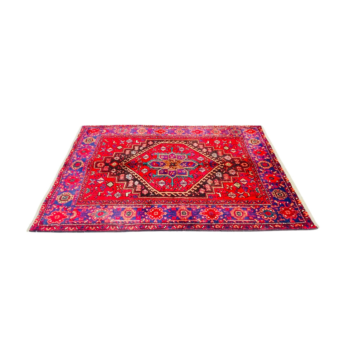 Orientteppich Rot Violett Medaillon, handgeknüpftes Unikat – Ansicht 4