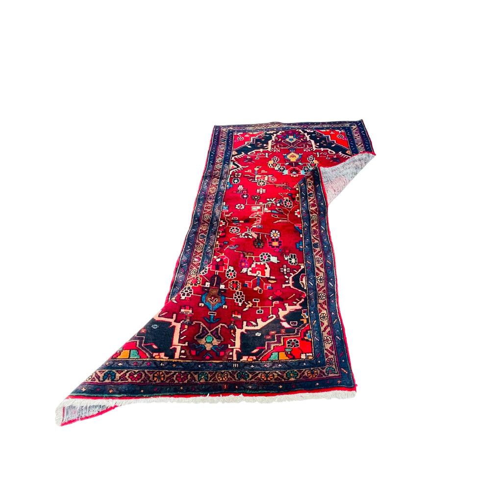 Orientteppich Läufer Rot Blau Medaillon, handgeknüpftes Unikat – Ansicht 5