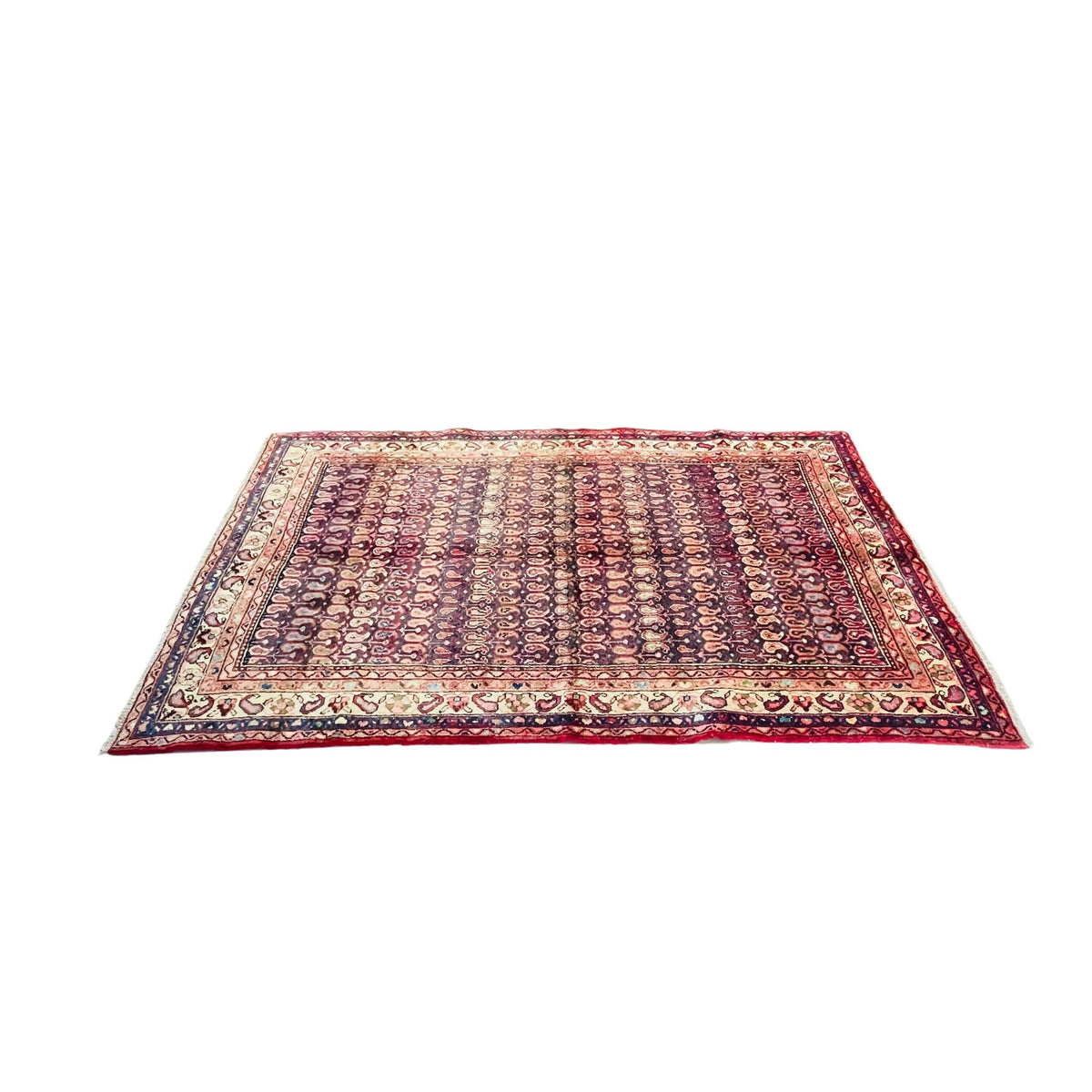 Orientteppich Rot Boteh Paisley, handgeknüpftes Unikat – Ansicht 4
