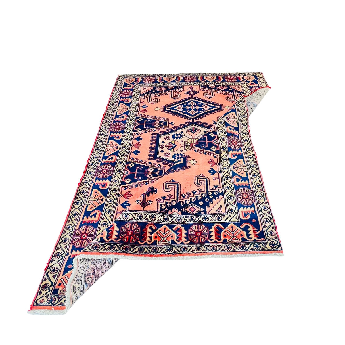 Handgeknüpfter Orientteppich Pfirsich Blau, Unikat – Ansicht 5