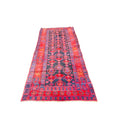 Handgeknüpfter Orientteppich Läufer Dunkelblau Rot, 220 × 117 cm (7,2 × 3,8 ft), Unikat
