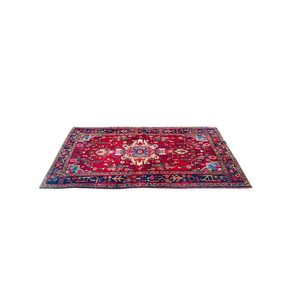 Orientteppich Rot Blau Medaillons, handgeknüpftes Unikat – Ansicht 4