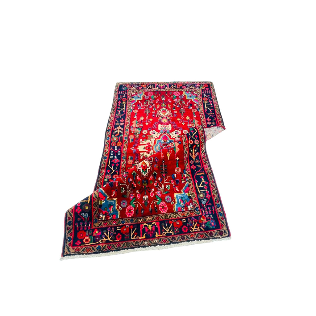 Orientteppich Rot Blau Medaillons, handgeknüpftes Unikat – Ansicht 5