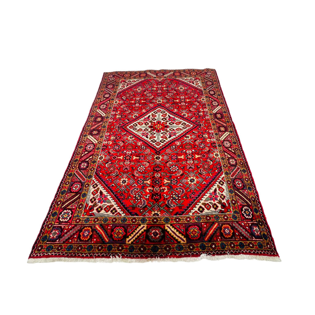 Orientteppich Rot Beige Blau Rautenmedaillons, handgeknüpftes Unikat – Ansicht 3