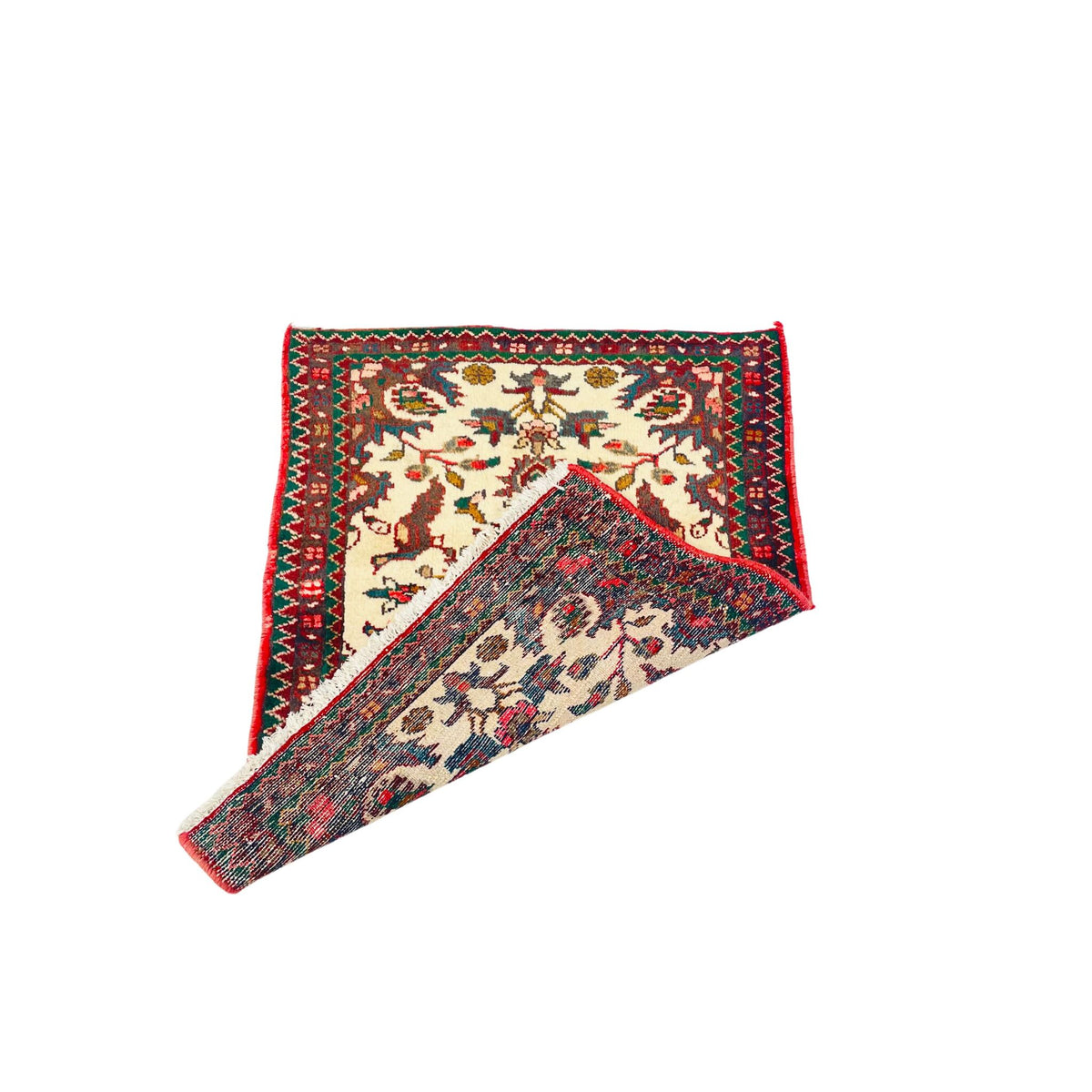 Poshti Orientteppich Beige Rot Vogelmotive, handgeknüpftes Unikat – Ansicht 5