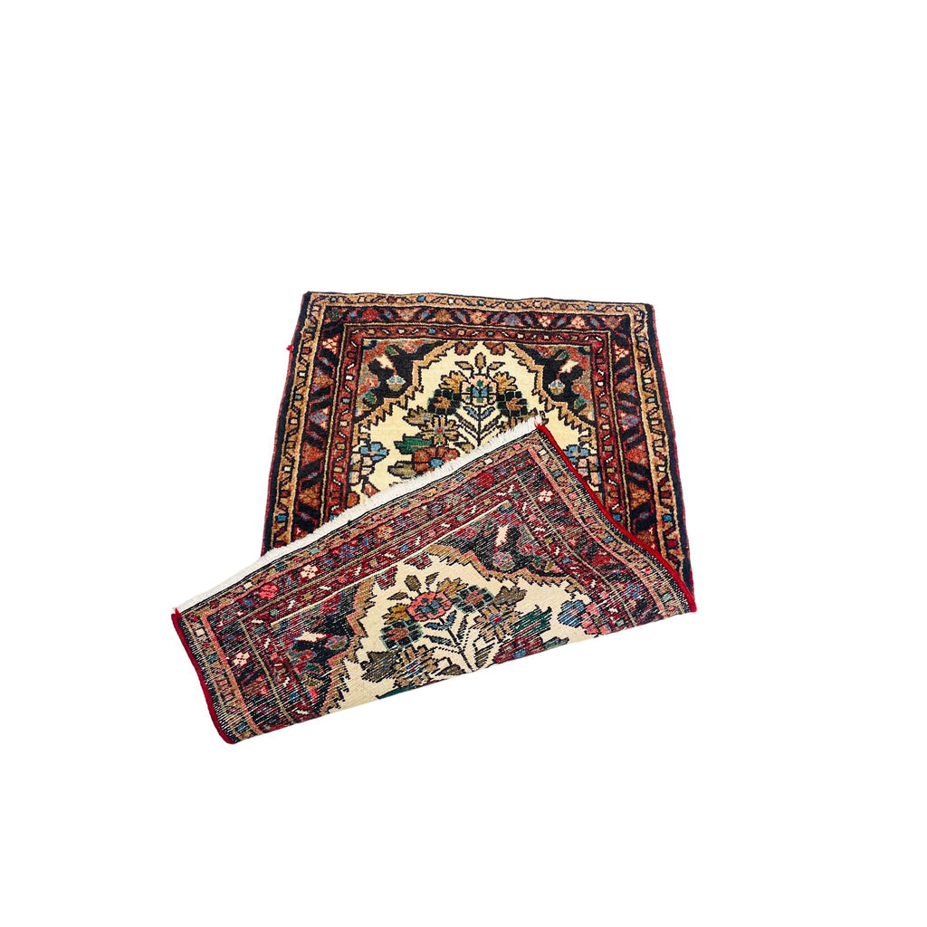 Poshti Orientteppich Beige Rot Medaillon, handgeknüpftes Unikat – Ansicht 5