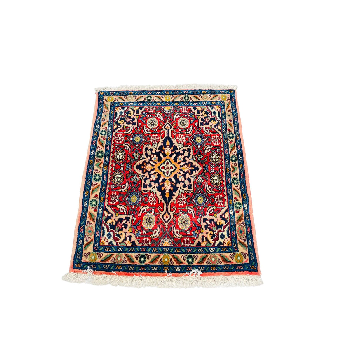 Poshti Orientteppich Rot Blau Sternmedaillon, handgeknüpftes Unikat – Ansicht 3