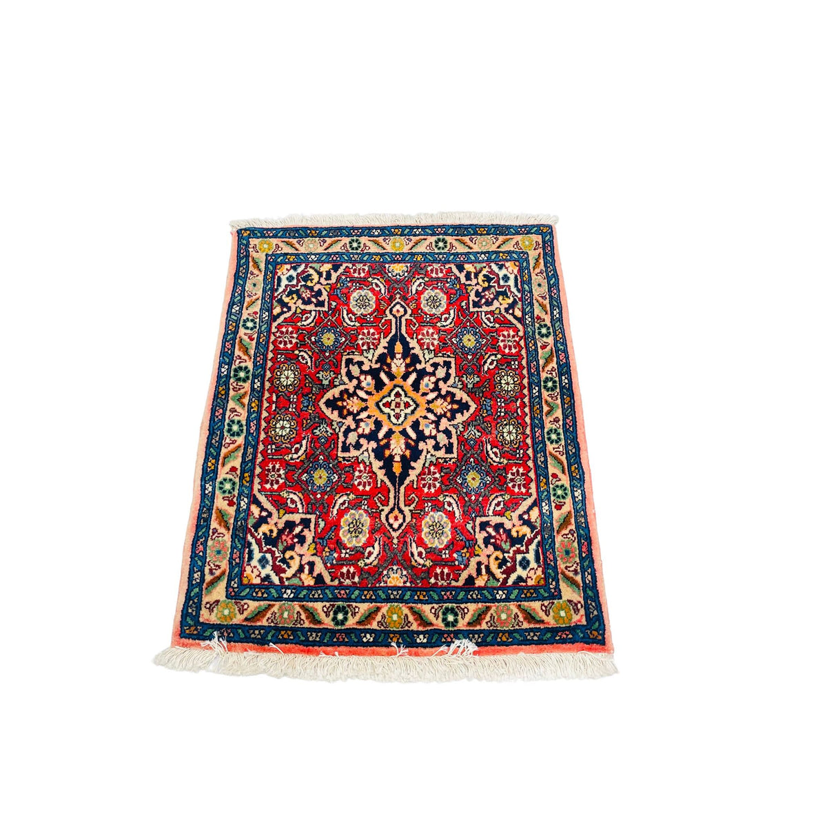 Poshti Orientteppich Rot Blau Sternmedaillon, handgeknüpftes Unikat – Ansicht 4