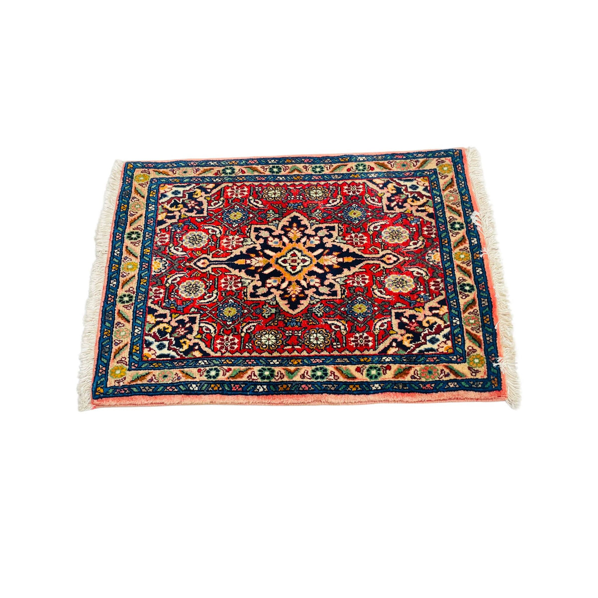Poshti Orientteppich Rot Blau Sternmedaillon, handgeknüpftes Unikat – Ansicht 5
