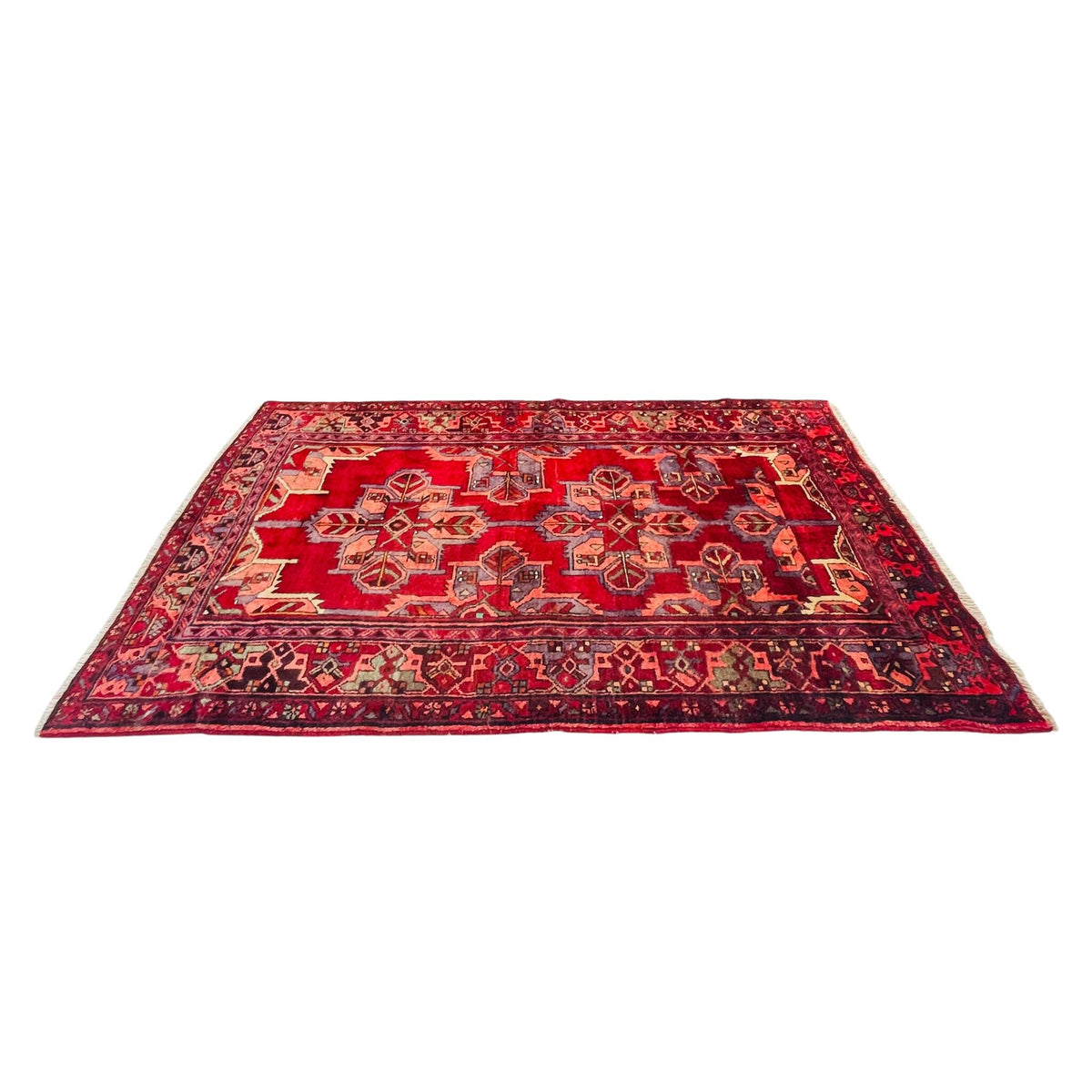 Orientteppich Rot Violett Sternmedaillon, handgeknüpftes Unikat – Ansicht 4