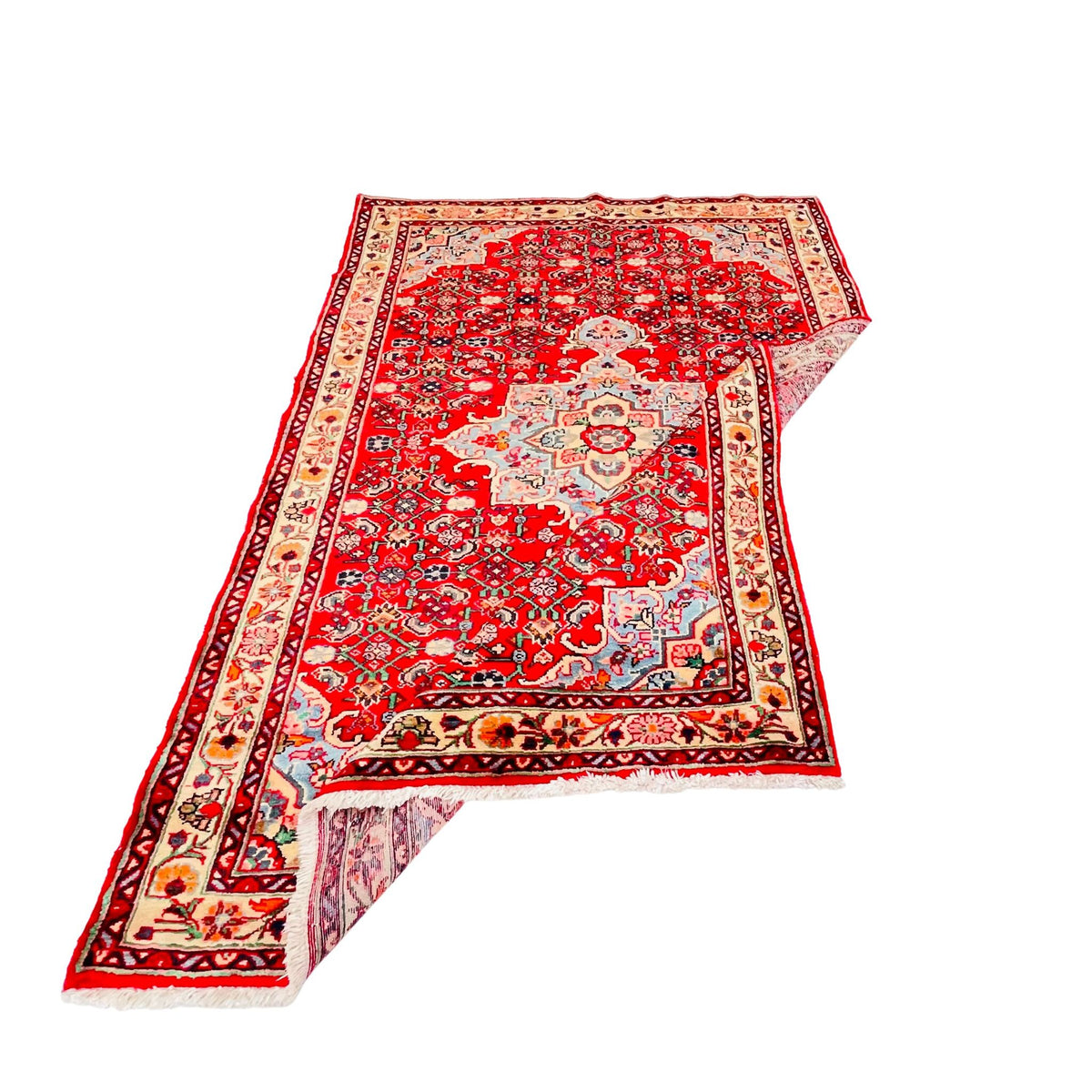 Orientteppich Rot Beige Sternmedaillon, handgeknüpftes Unikat – Ansicht 5