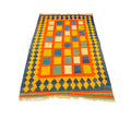 Kelim Teppich Bunt, 150 × 105 cm (4,9 × 3,4 ft), handgewebtes Unikat