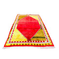 Orientteppich Rot Gelb Grün, 225 × 175 cm (7,4 × 5,7 ft), handgeknüpftes Unikat