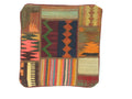 Patchwork Kelim Kissenhülle Erdtöne Pink, 50 × 50 cm (1,6 × 1,6 ft), handgewebtes Unikat