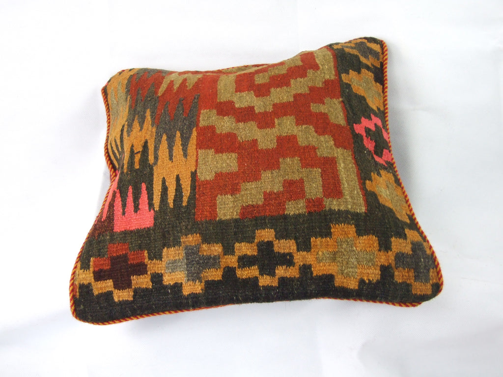 Kelim Kissenhülle Patchwork Labyrinth, handgewebtes Unikat – Ansicht 3