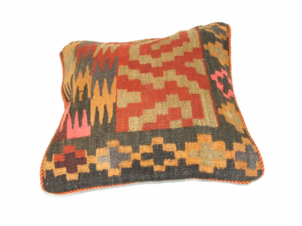 Kelim Kissenhülle Patchwork Labyrinth, handgewebtes Unikat – Ansicht 4