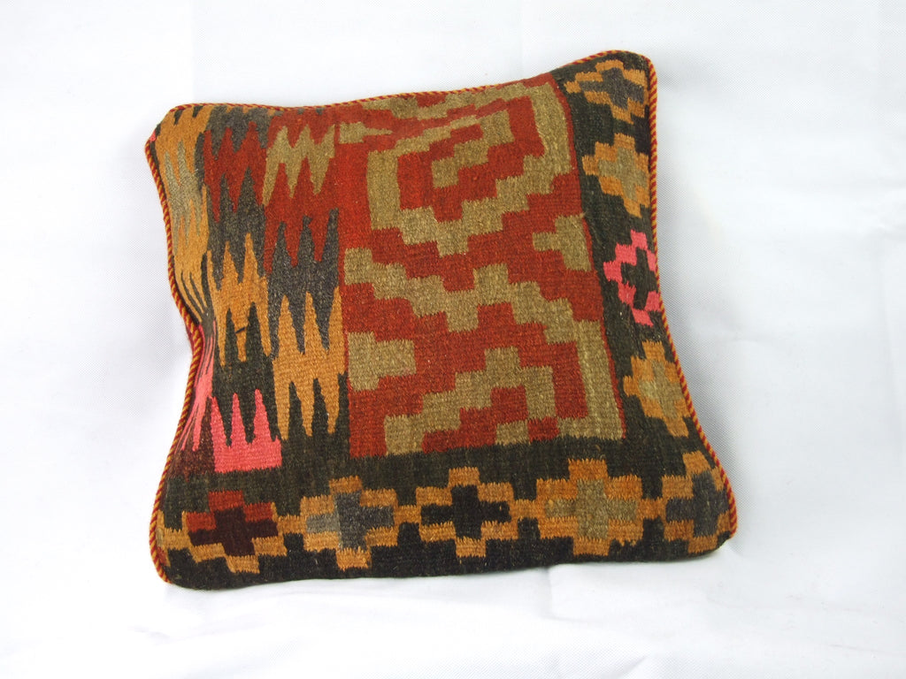 Kelim Kissenhülle Patchwork Labyrinth, handgewebtes Unikat – Ansicht 2