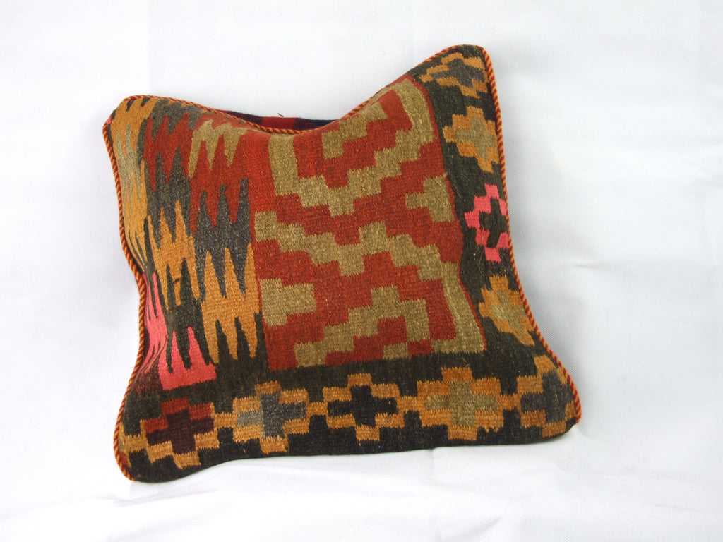Kelim Kissenhülle Patchwork Labyrinth, handgewebtes Unikat – Ansicht 5
