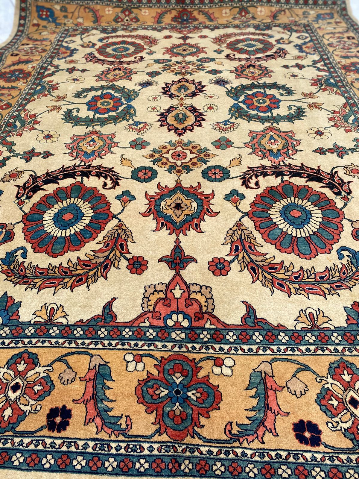 Großer Orientteppich Beige, handgeknüpftes Unikat – Ansicht 14