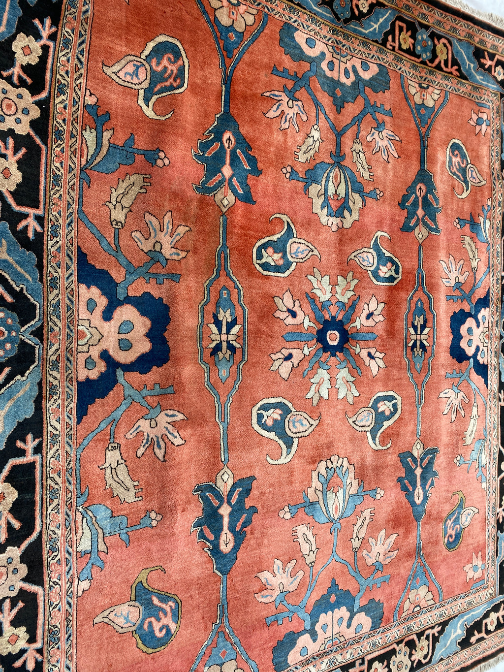 Großer Orientteppich Rot Blüten, handgeknüpftes Unikat – Ansicht 11