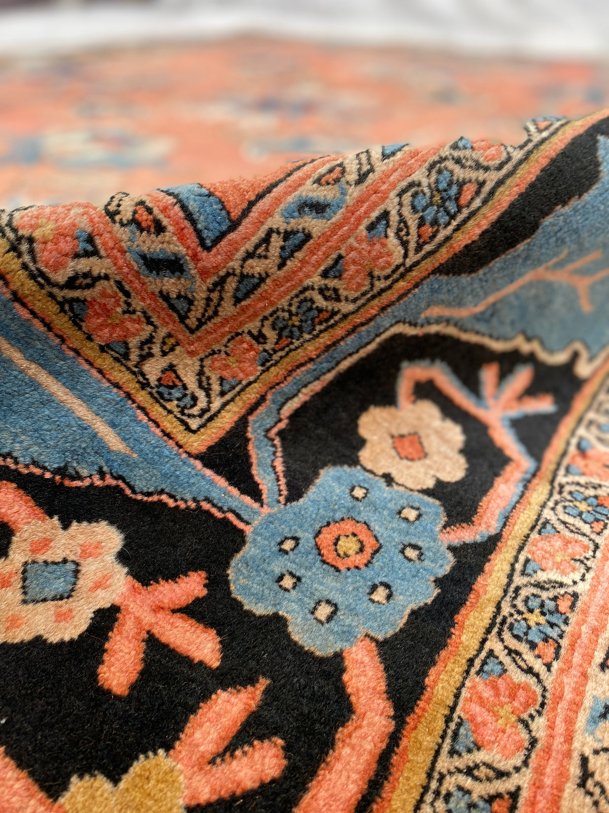 Großer Orientteppich Rot Blüten, handgeknüpftes Unikat – Ansicht 12