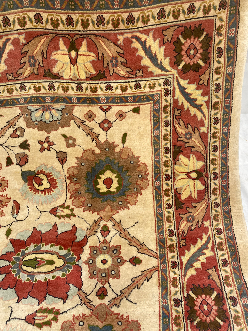 Großer Orientteppich Creme Blüten, handgeknüpftes Unikat – Ansicht 14