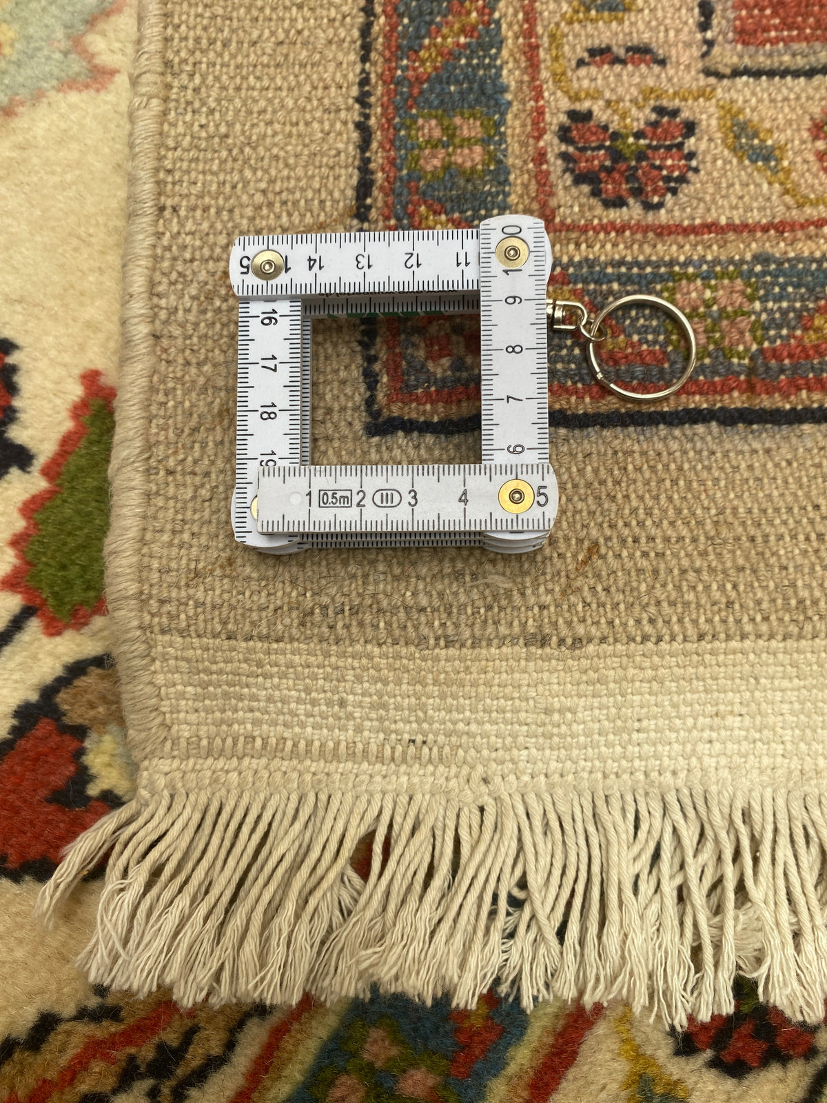 Großer Orientteppich Creme Blüten, handgeknüpftes Unikat – Ansicht 13