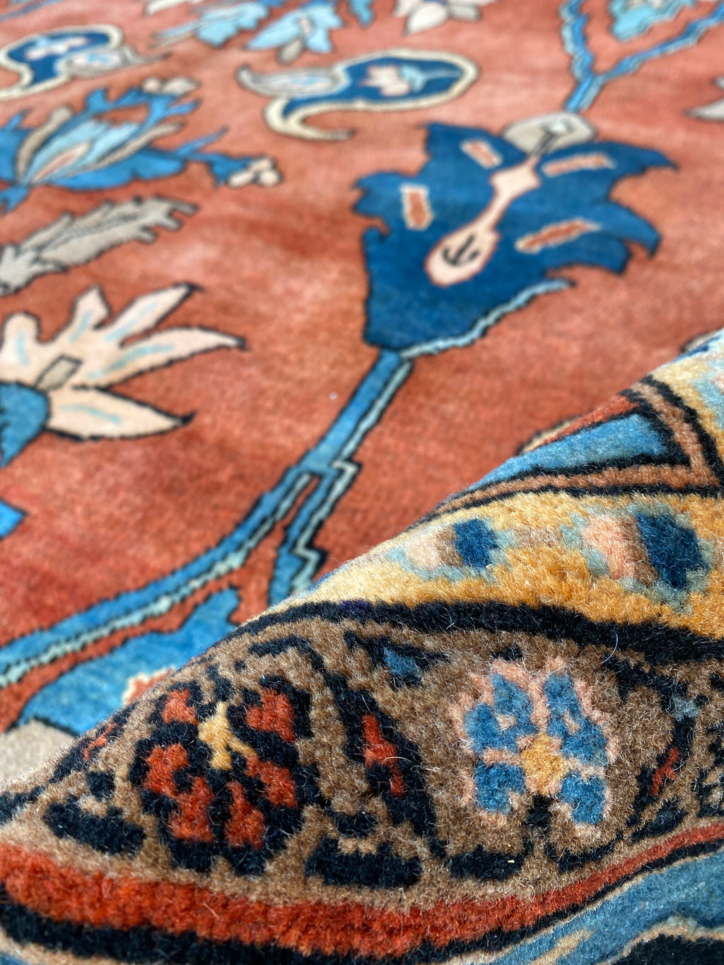 Großer Orientteppich Braun Blüten, handgeknüpftes Unikat – Ansicht 14