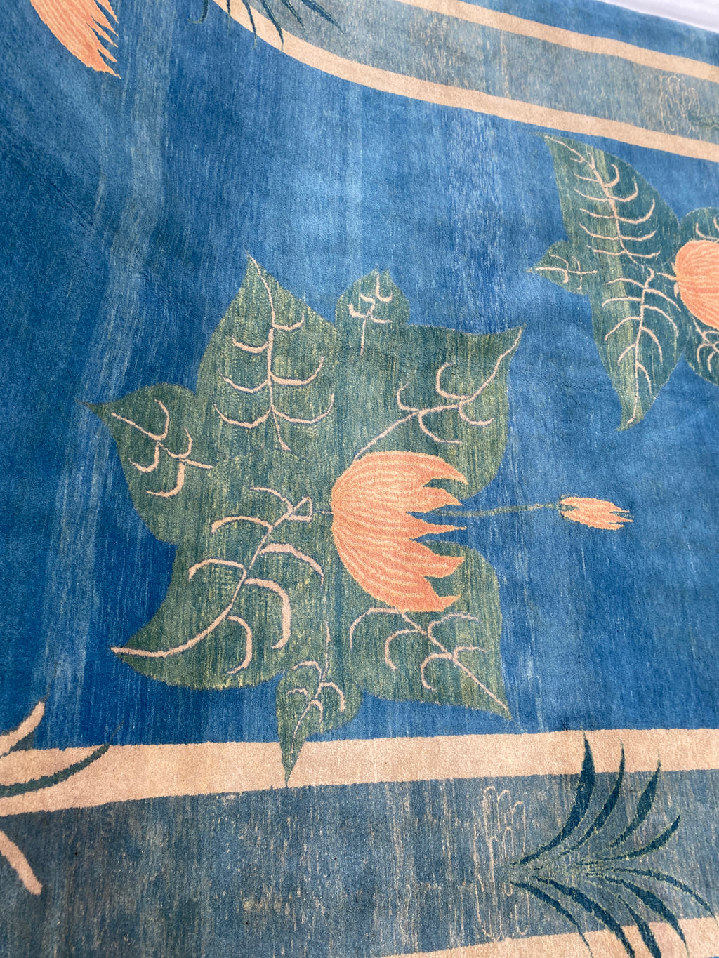 Großer Orientteppich Blau florale Motive, handgeknüpftes Unikat – Ansicht 21