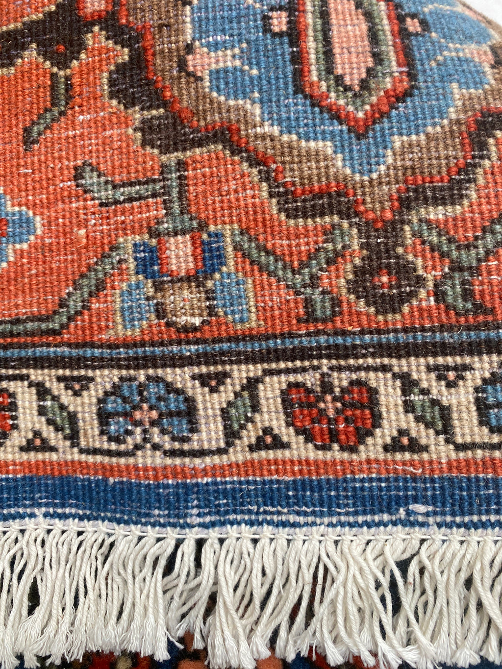 Großer Orientteppich Blau Rot Rapportmuster, handgeknüpftes Unikat – Ansicht 17