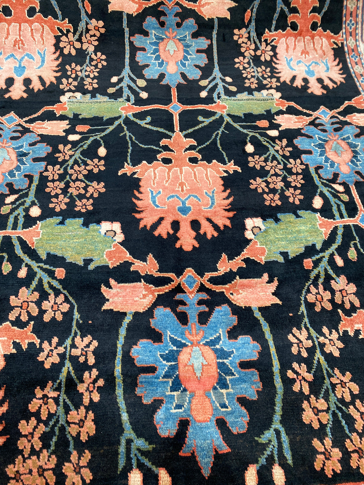 Großer Orientteppich Blau florale Motive, handgeknüpftes Unikat – Ansicht 13