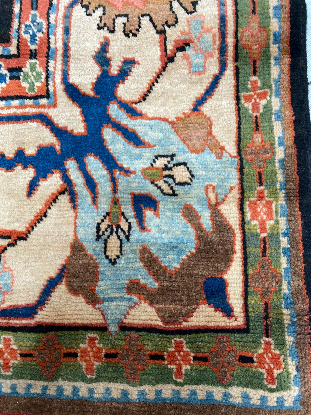 Großer Orientteppich Blau florale Motive, handgeknüpftes Unikat – Ansicht 21