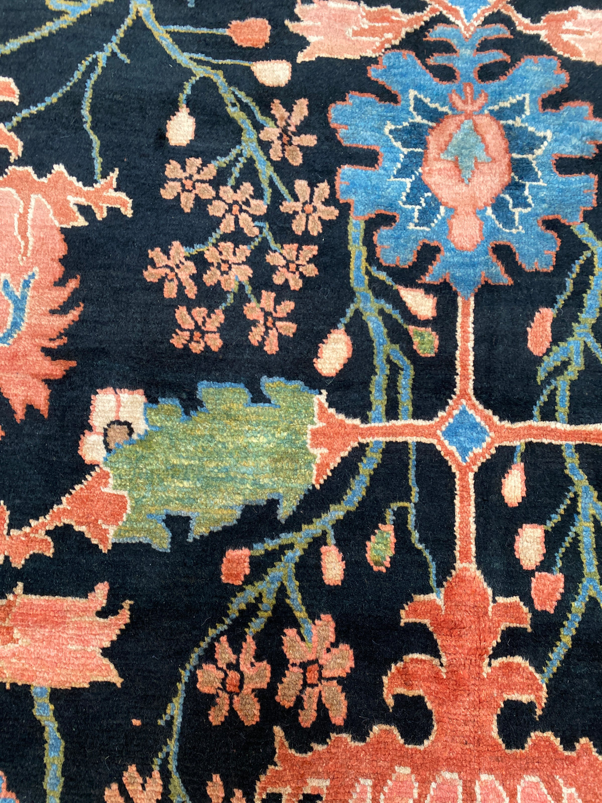 Großer Orientteppich Blau florale Motive, handgeknüpftes Unikat – Ansicht 15