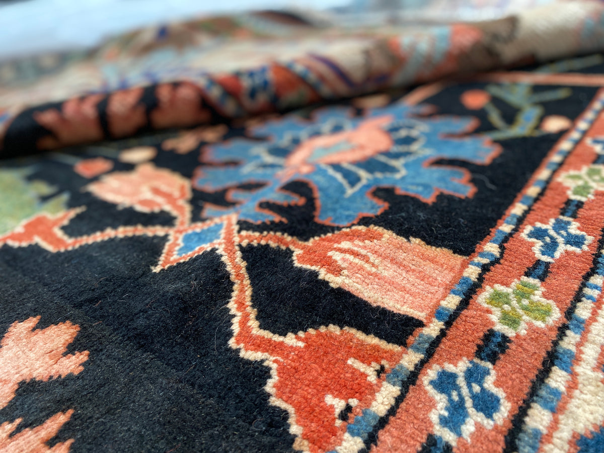 Großer Orientteppich Blau florale Motive, handgeknüpftes Unikat – Ansicht 16