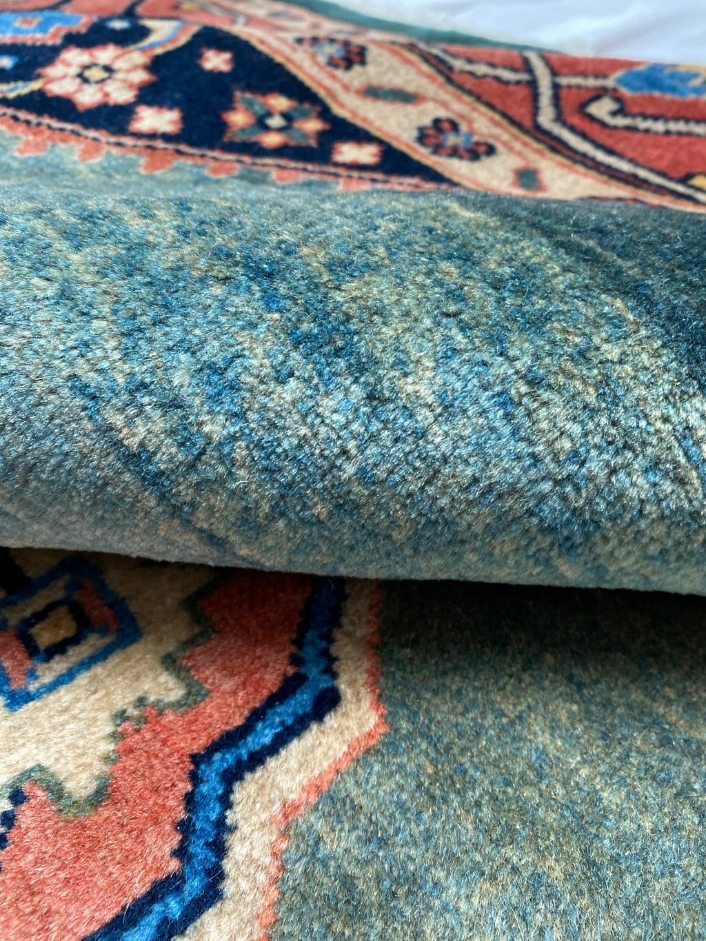 Großer Orientteppich Grün Medaillon, handgeknüpftes Unikat – Ansicht 13