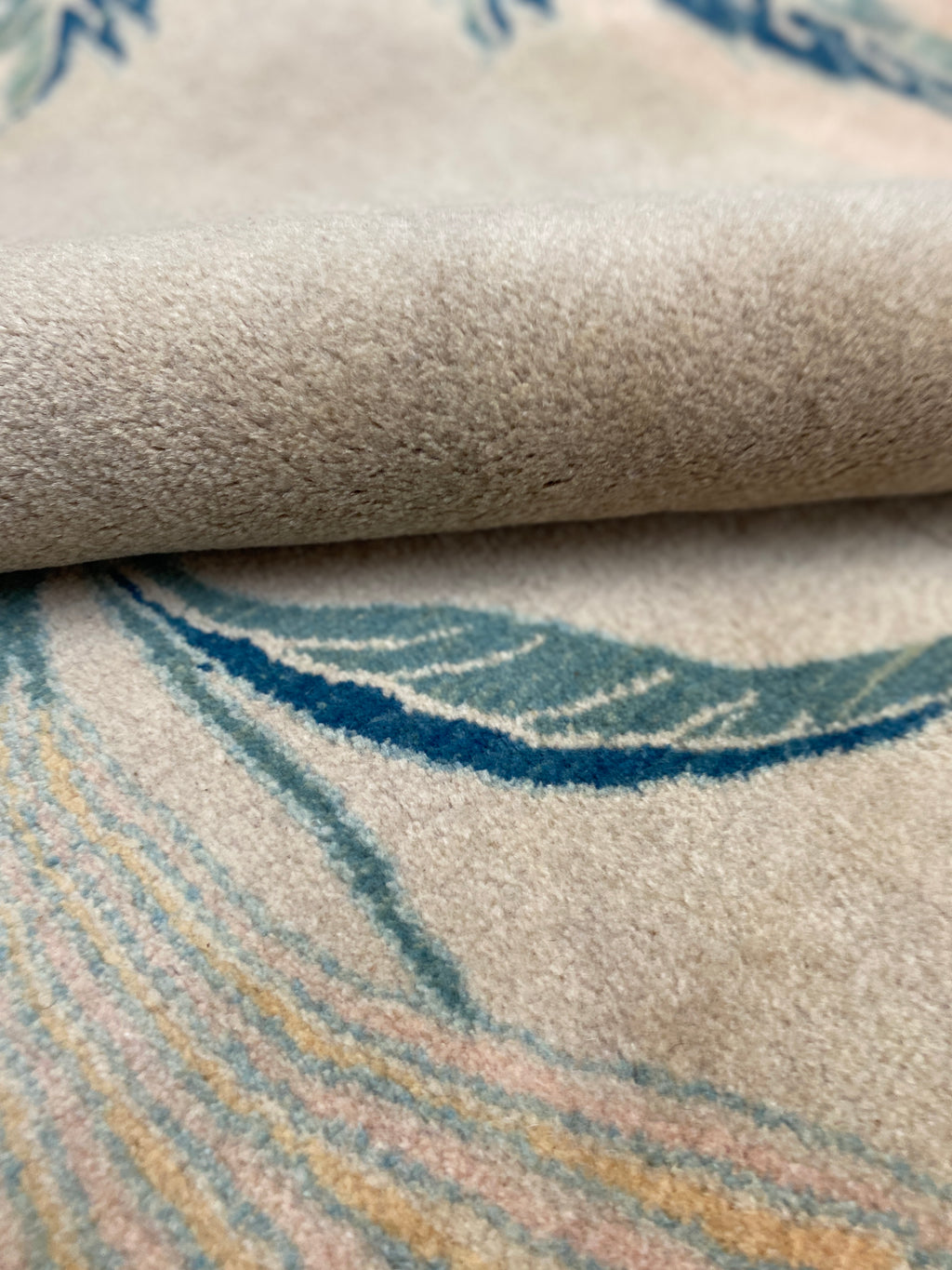 Großer Orientteppich Beige florale Motive, handgeknüpftes Unikat – Ansicht 12