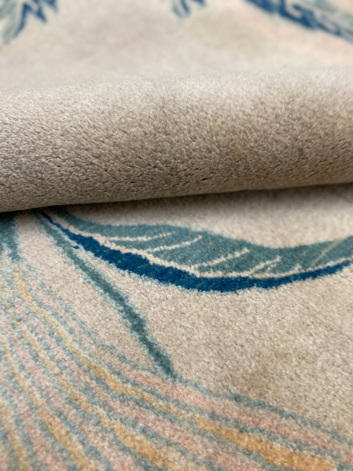 Großer Orientteppich Beige florale Motive, handgeknüpftes Unikat – Ansicht 12