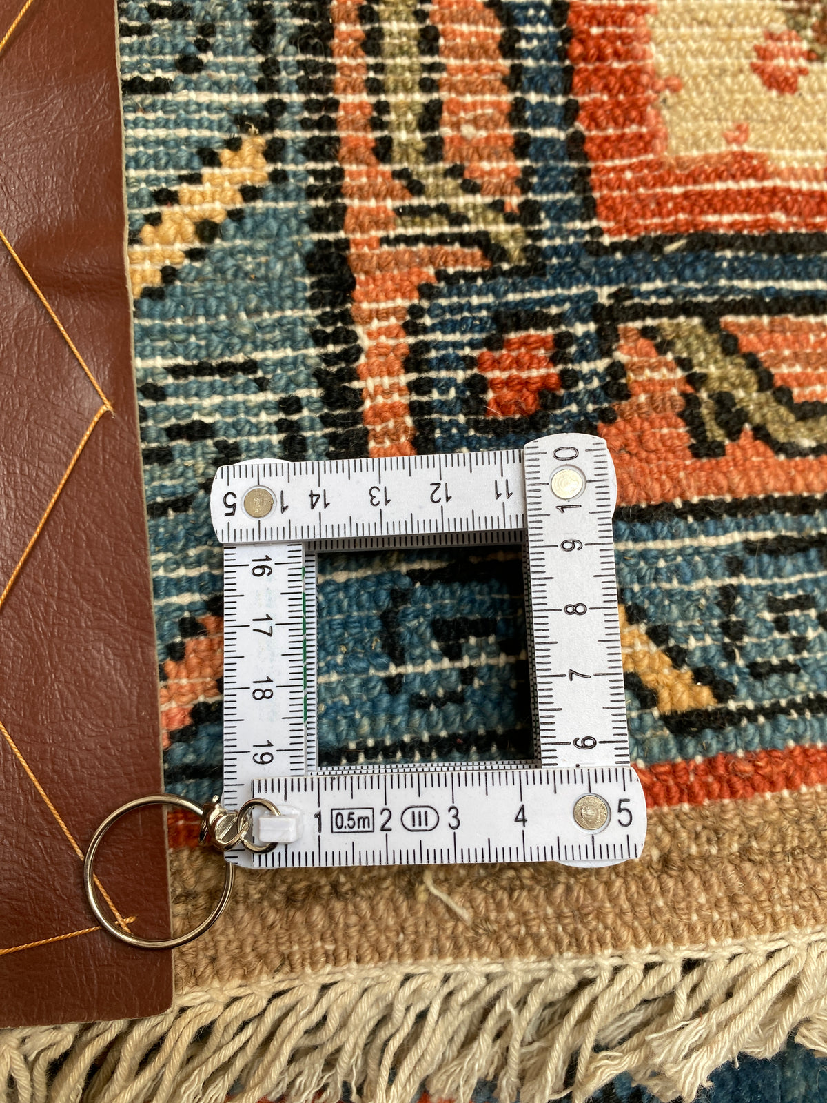 Großer Orientteppich Beige blaue Ornamente, handgeknüpftes Unikat – Ansicht 20