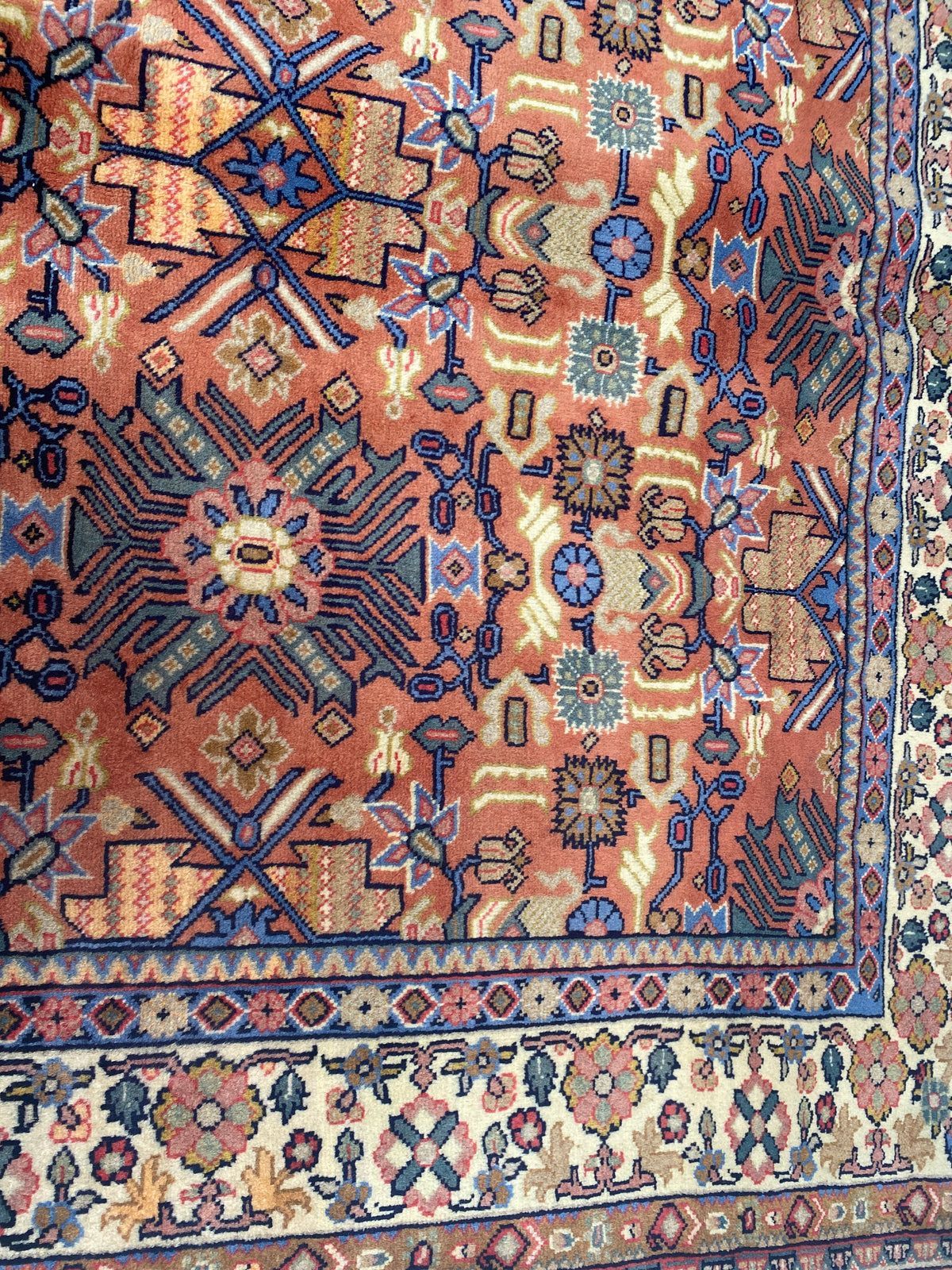 Großer Orientteppich Beige Ornamente, 294 × 208 cm, handgeknüpftes Unikat – Ansicht 12