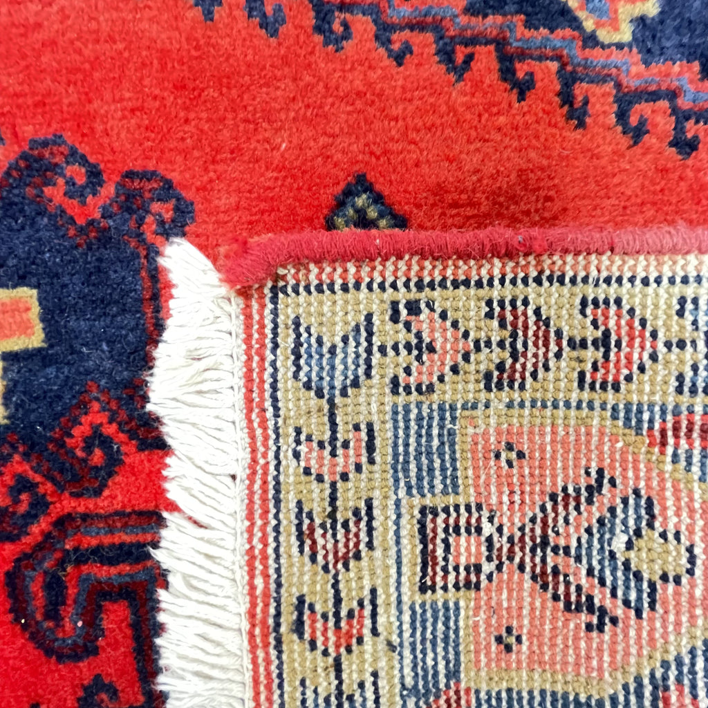 Orientteppich Rot Blau Medaillon, handgeknüpftes Unikat – Ansicht 9