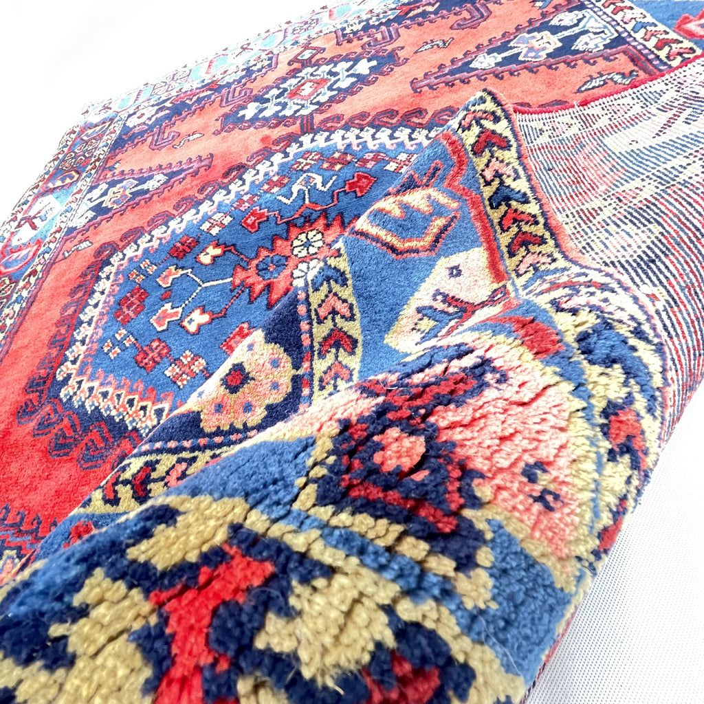 Orientteppich Rot Blau Medaillon, handgeknüpftes Unikat – Ansicht 7
