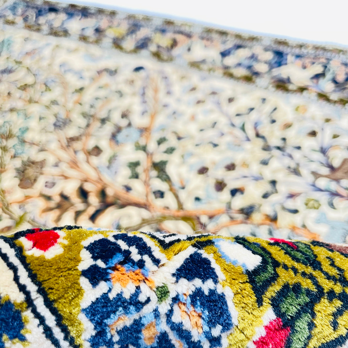 Orientteppich Lebensbaum Elfenbein, handgeknüpftes Unikat – Ansicht 7