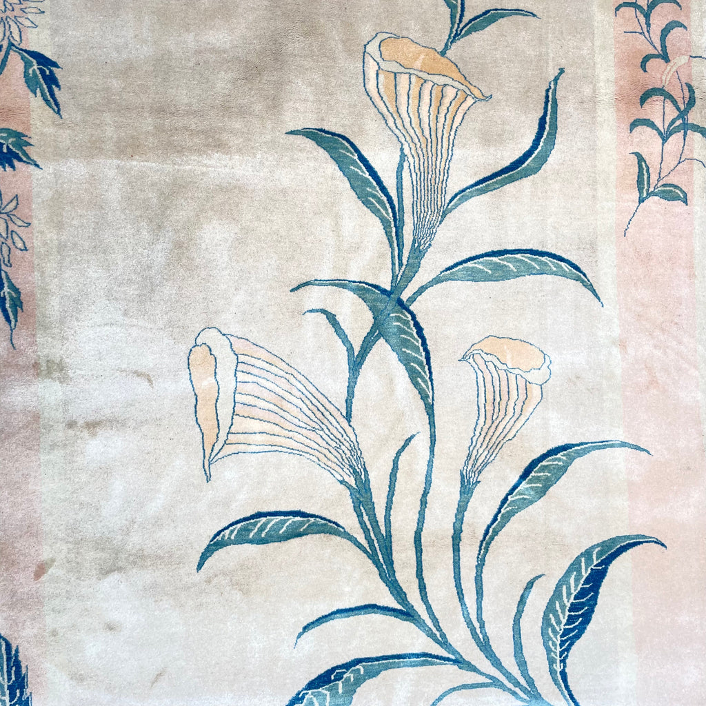 Orientteppich Beige Grün Floral, handgeknüpftes Unikat – Ansicht 6