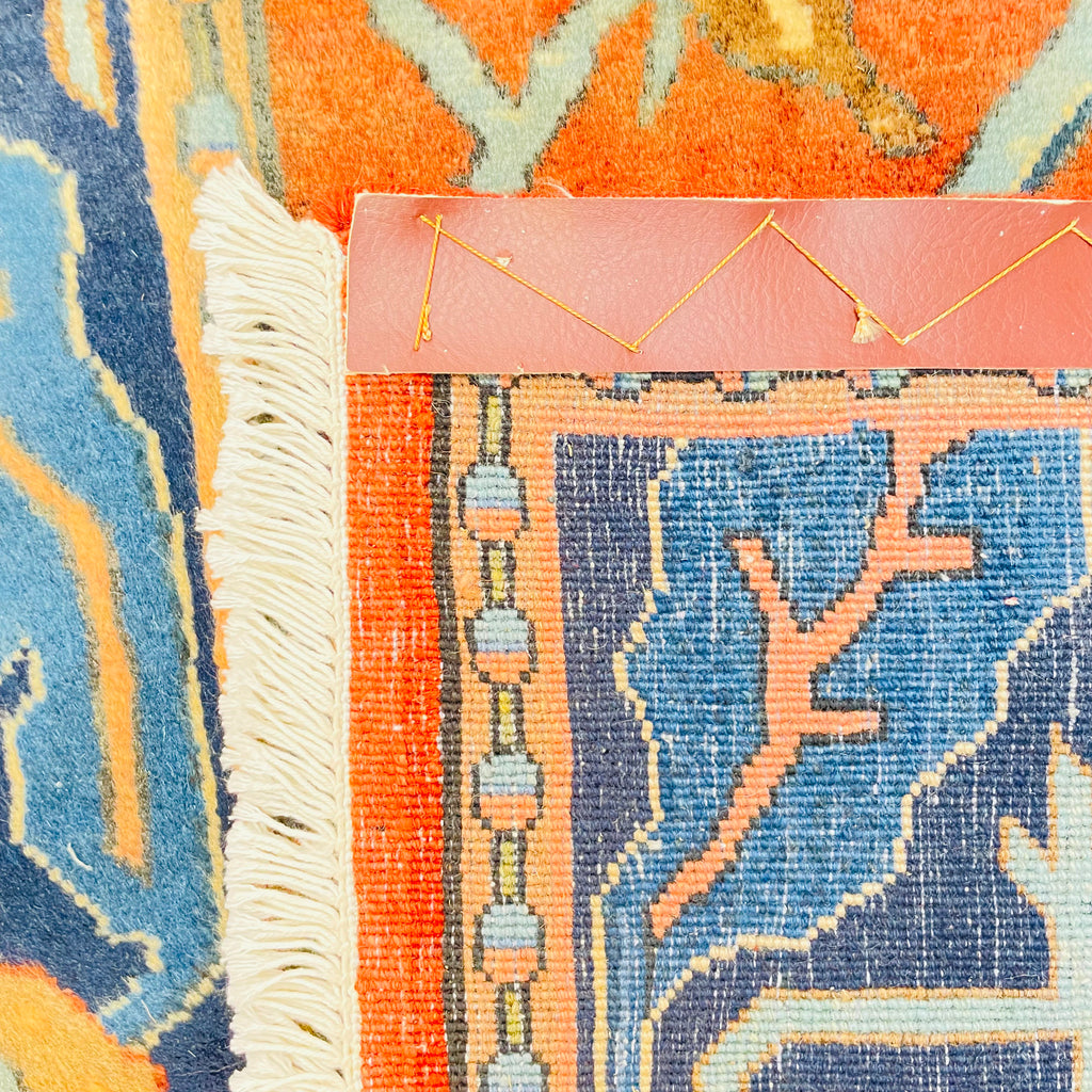 Orientteppich Terracotta Blau Palmetten, handgeknüpftes Unikat – Ansicht 9