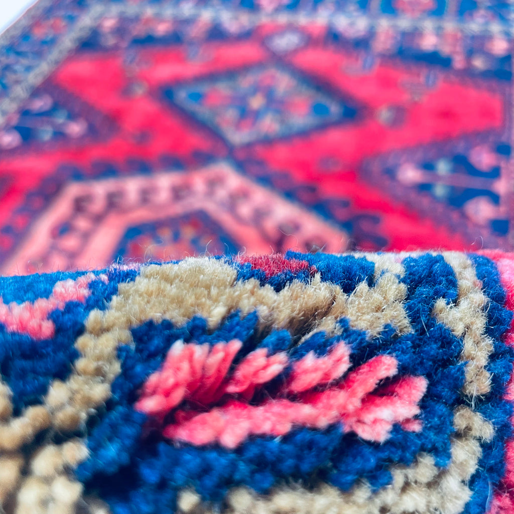 Orientteppich Rot Blau Sechseck-Medaillon, handgeknüpftes Unikat – Ansicht 8